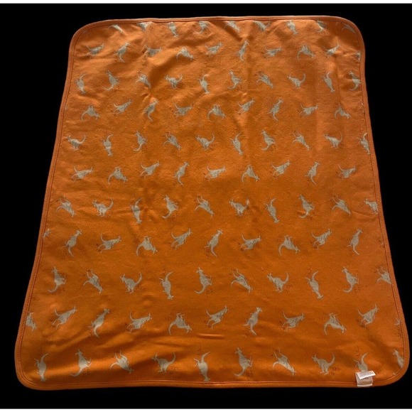 Gymboree Baby Blanket Kangaroo RARE Vintage 2000s Orange Knit 100% Cotton - Picture 2 of 13